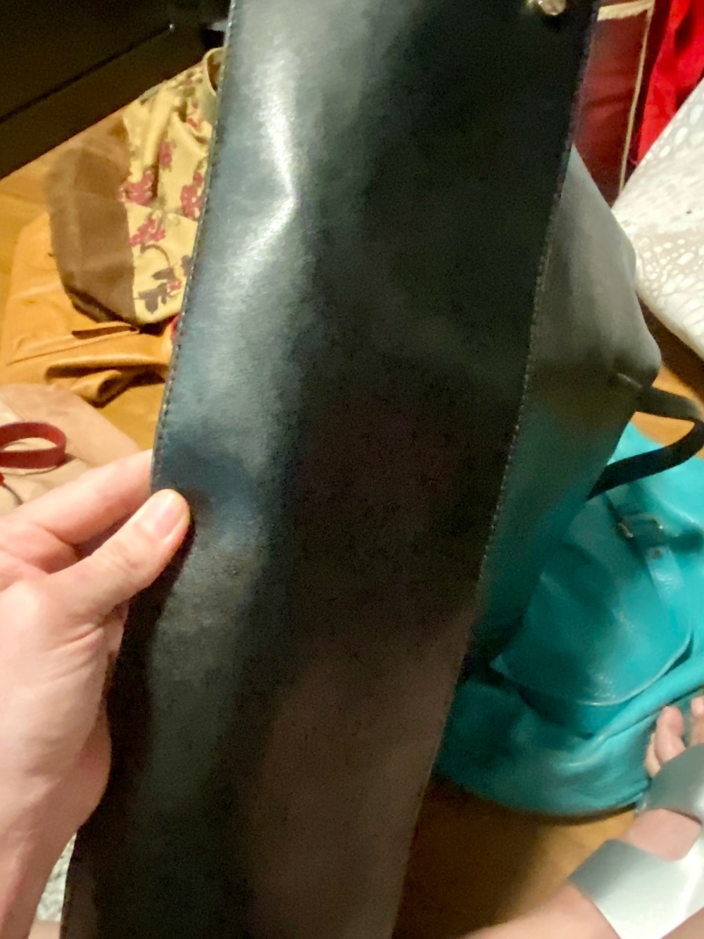 Banana Republic Black Leather Tote with Slim Straps - Picture 4 of 4